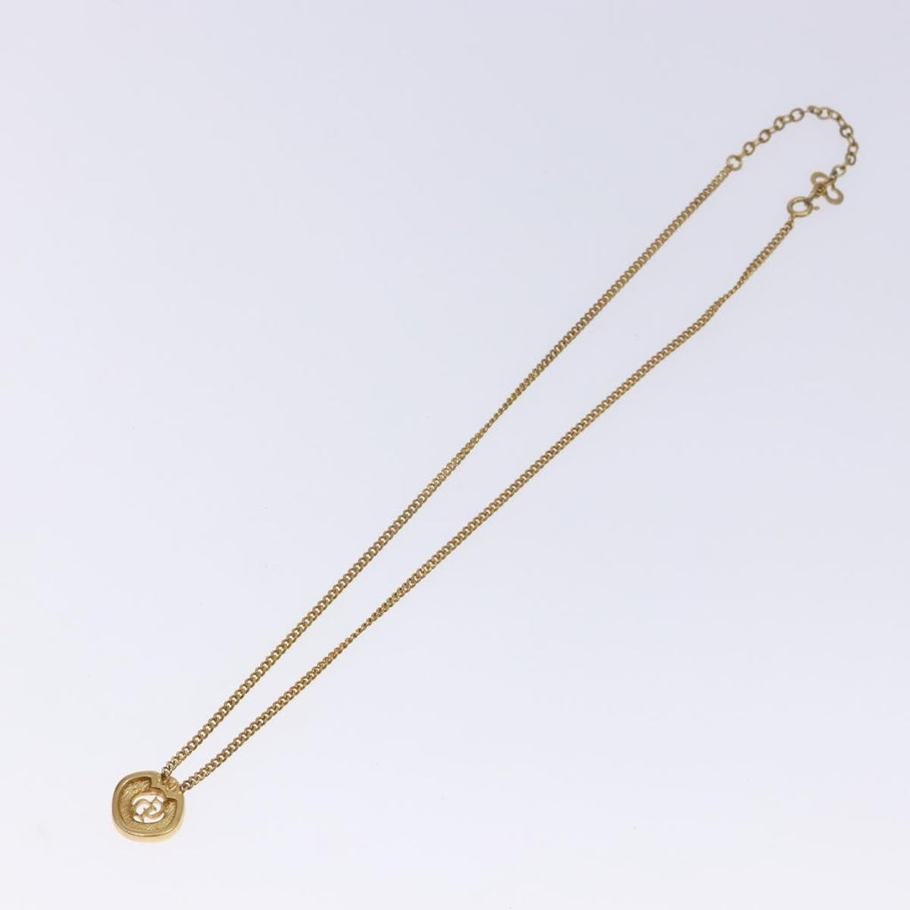 Christian Dior Cd Round Pendant Necklace Metal And Crystals Gold Metal Jewelry (Pre-Owned)