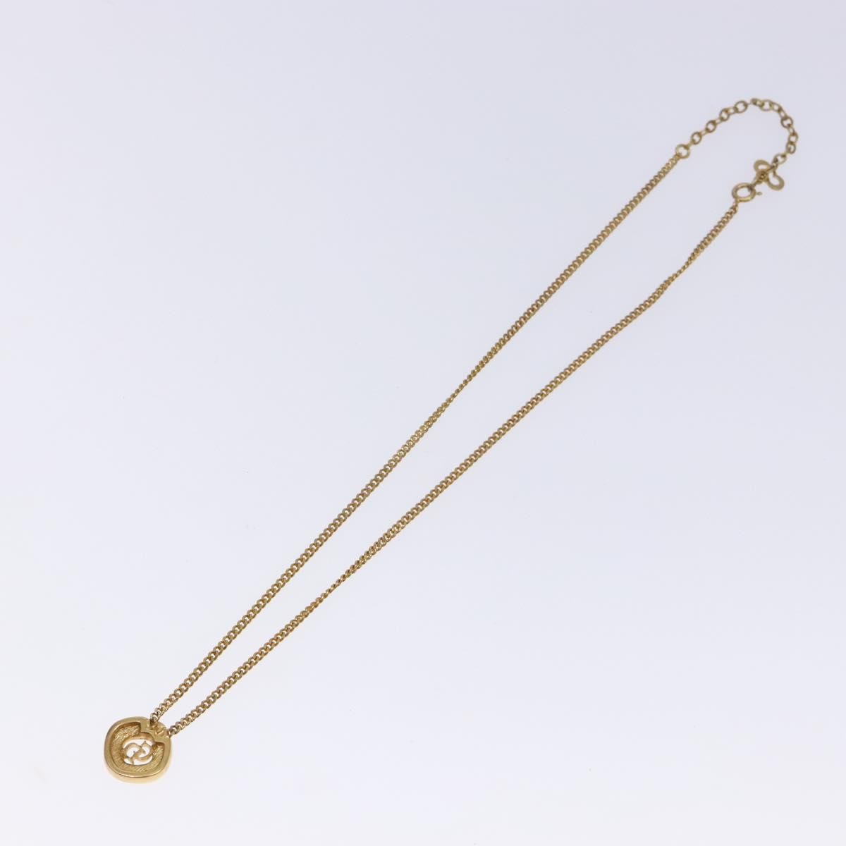 Christian Dior Cd Round Pendant Necklace Metal And Crystals Gold Metal Jewelry (Pre-Owned)