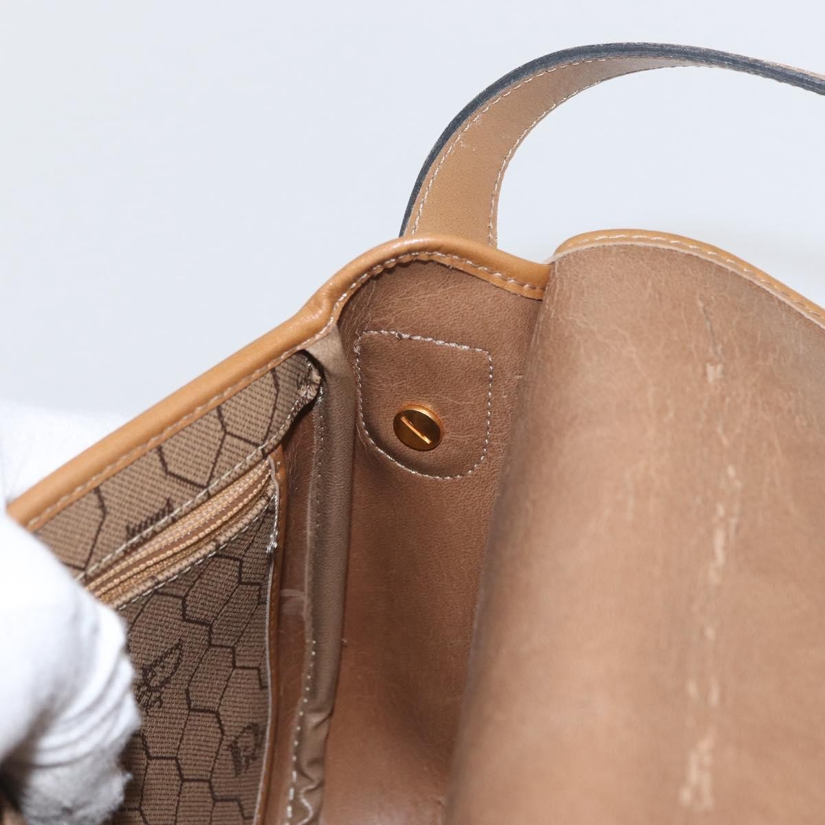 Christian Dior Vintage Honeycomb Shoulder Bag Canvas And Leather Beige Canvas Shoulder Bag Bag (Pre-Owned)