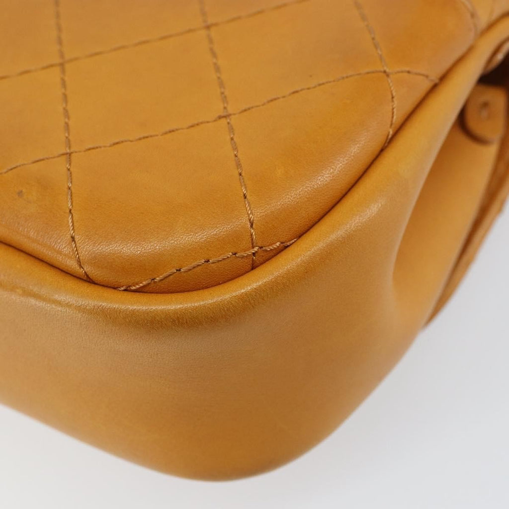 Chanel Chain Flap Bag Quilted Leather Orange Leather Shoulder Bag Bag