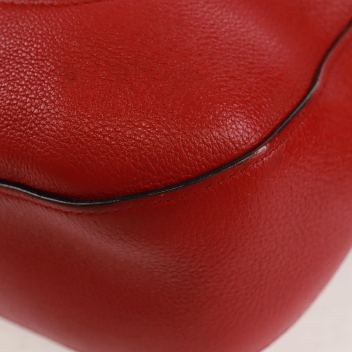 Prada Striped Strap Zip Hobo Vitello Daino Red Leather Shoulder Bag Bag
