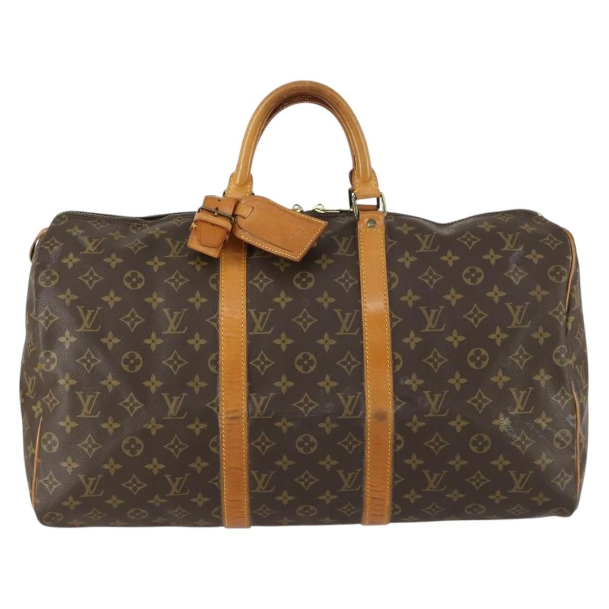 Louis Vuitton Keepall Bag Monogram Canvas Brown Canvas Travel Bag