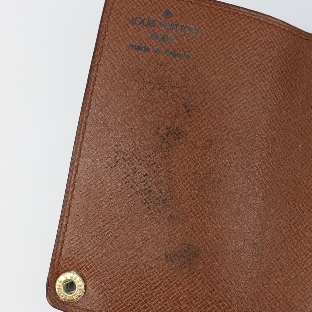 Louis Vuitton Porte Cartes Pression Card Case Monogram Canvas Brown Canvas Card Holders Accessory