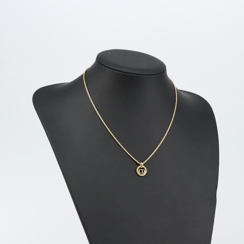 Christian Dior Cd Pendant Necklace Metal Gold Metal Jewelry (Pre-Owned)