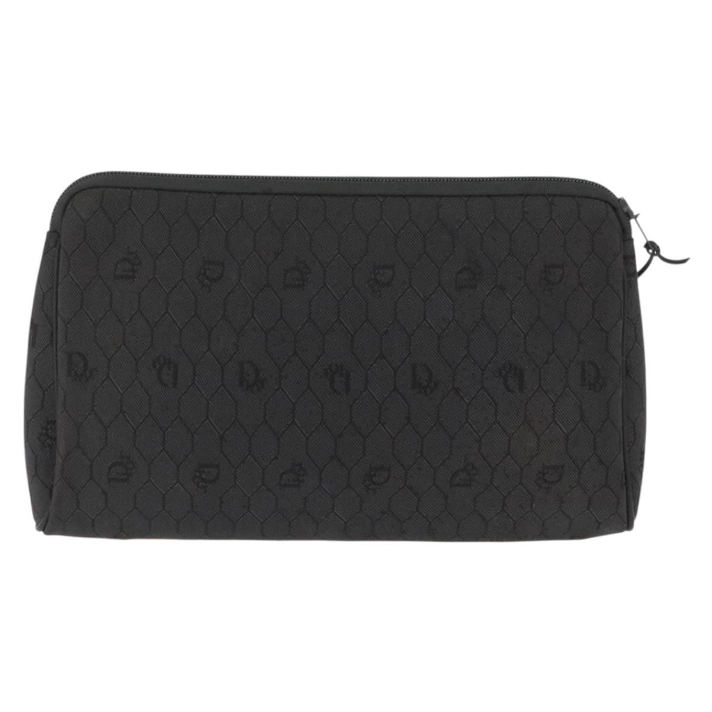 Christian Dior Vintage Honeycomb Clutch Canvas Black Canvas Clutche & Pouche Bag (Pre-Owned)