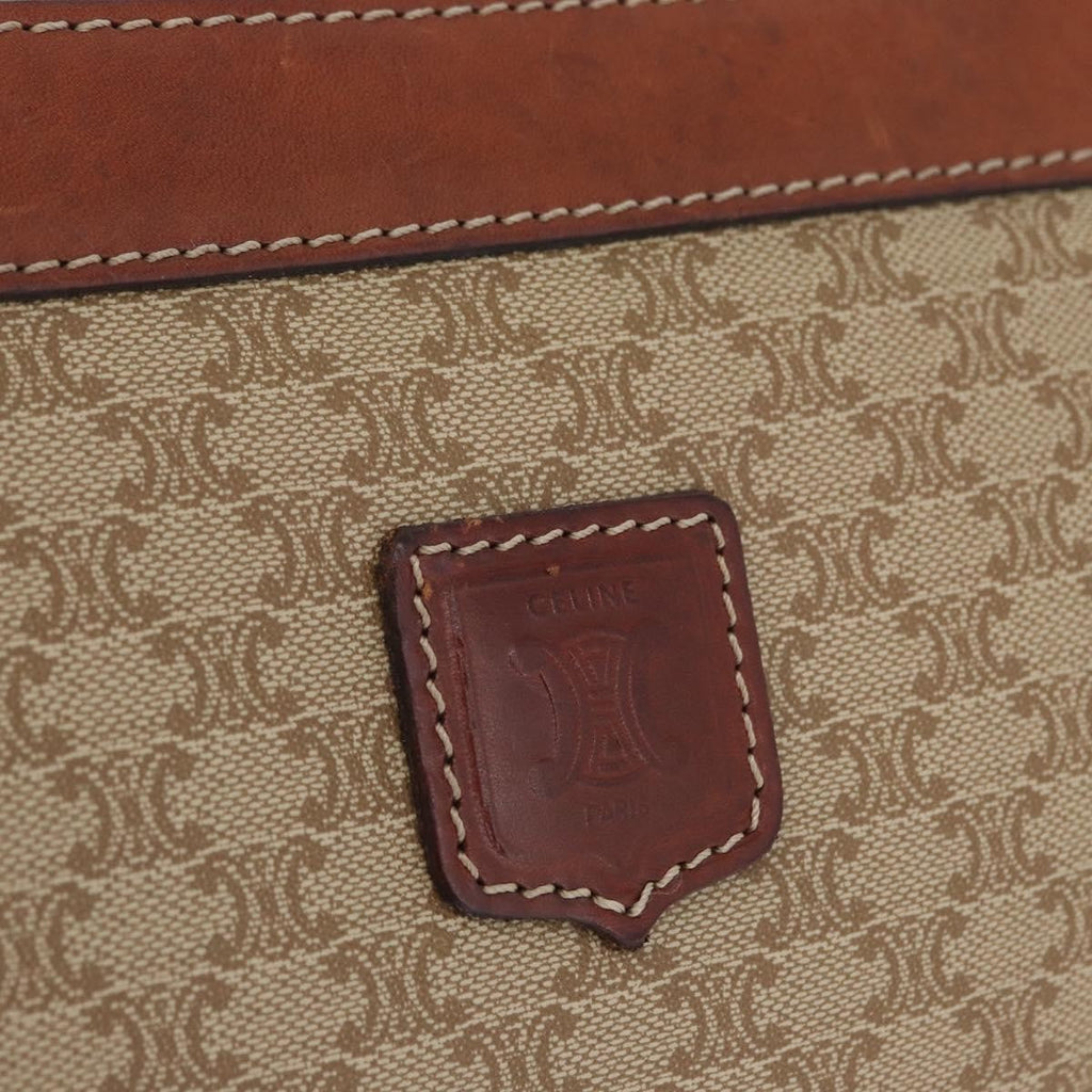 Celine Macadam Pochette Canvas And Leather Beige Canvas Clutche & Pouche Bag