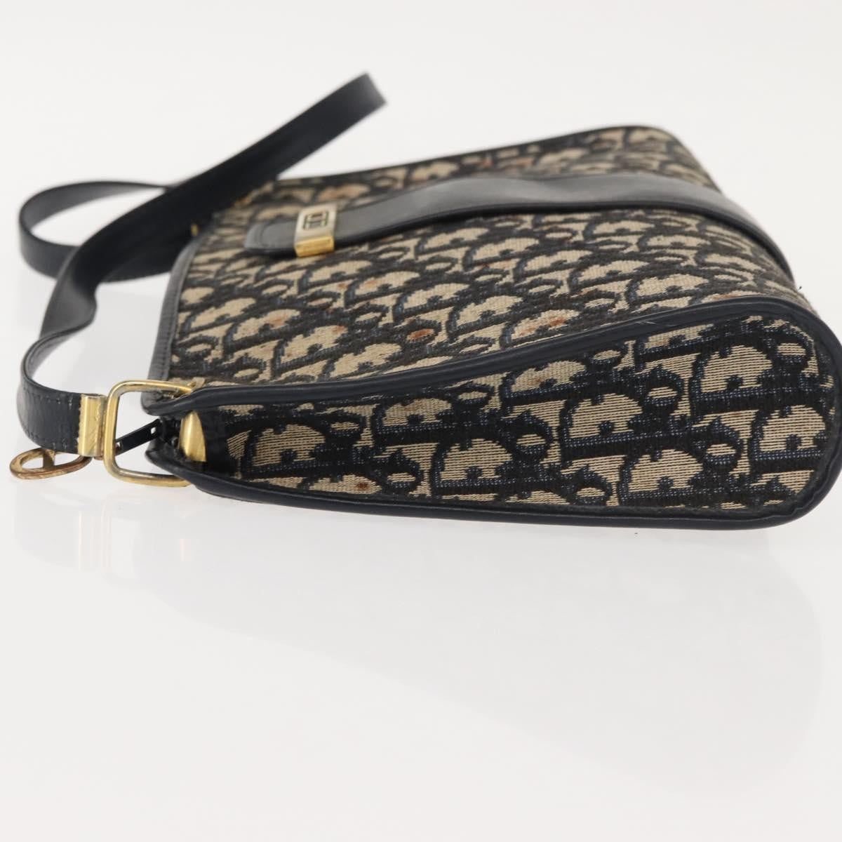 Christian Dior Vintage Cd Trotter Shoulder Bag Canvas Navy Canvas Shoulder Bag Bag (Pre-Owned)