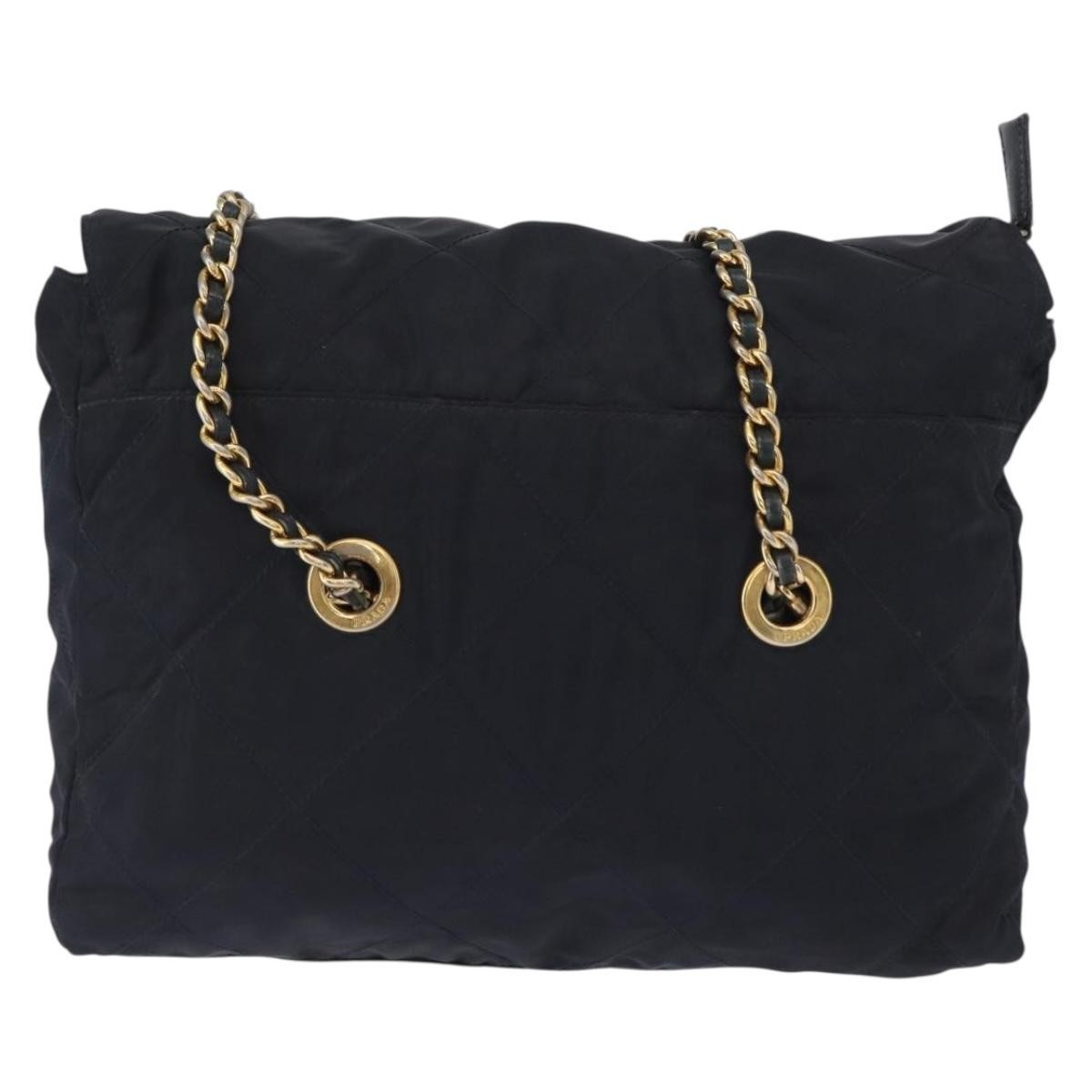 Prada Chain Shoulder Bag Tessuto Navy Nylon Shoulder Bag Bag