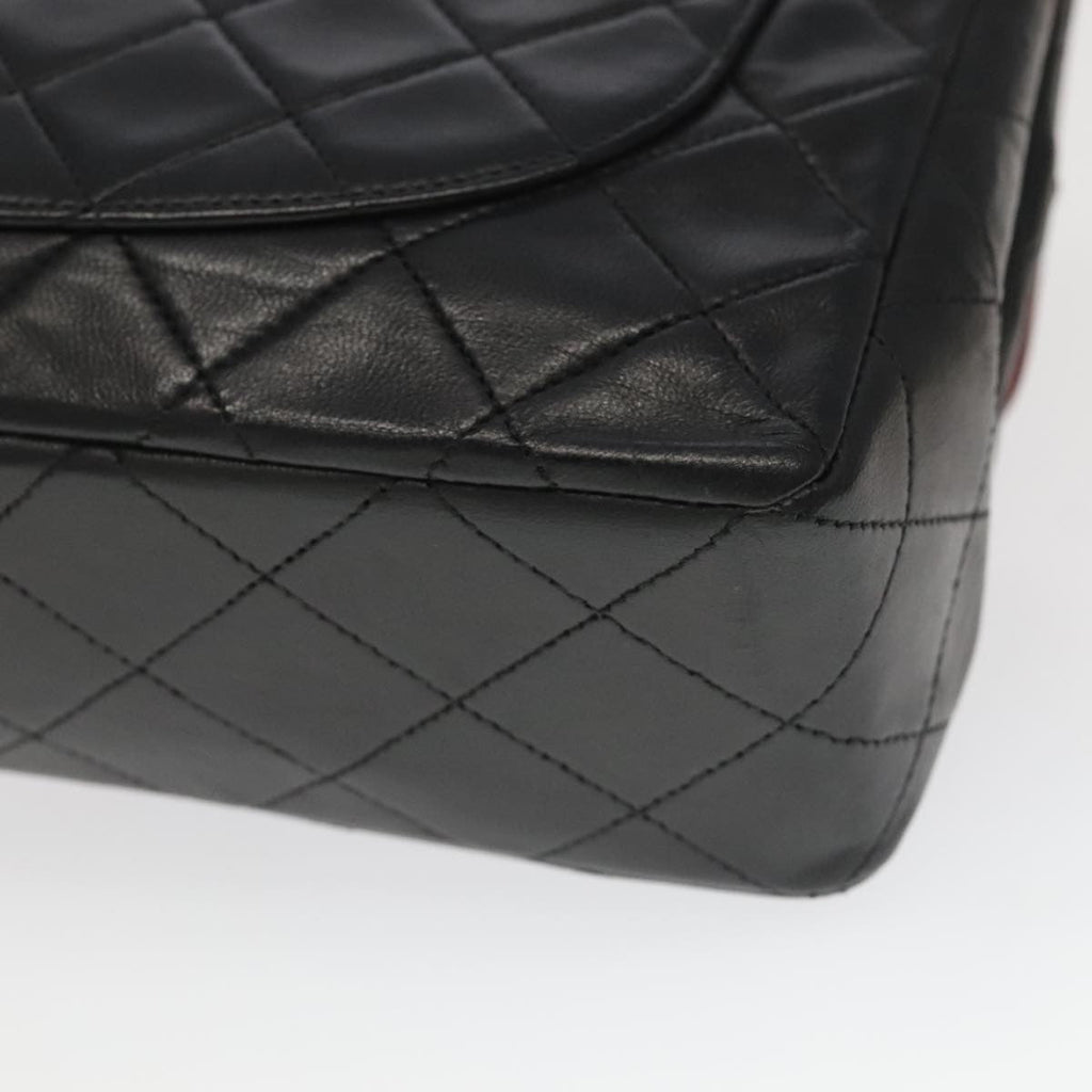 Chanel Flap Shoulder Bag Leather Black Leather Handbag