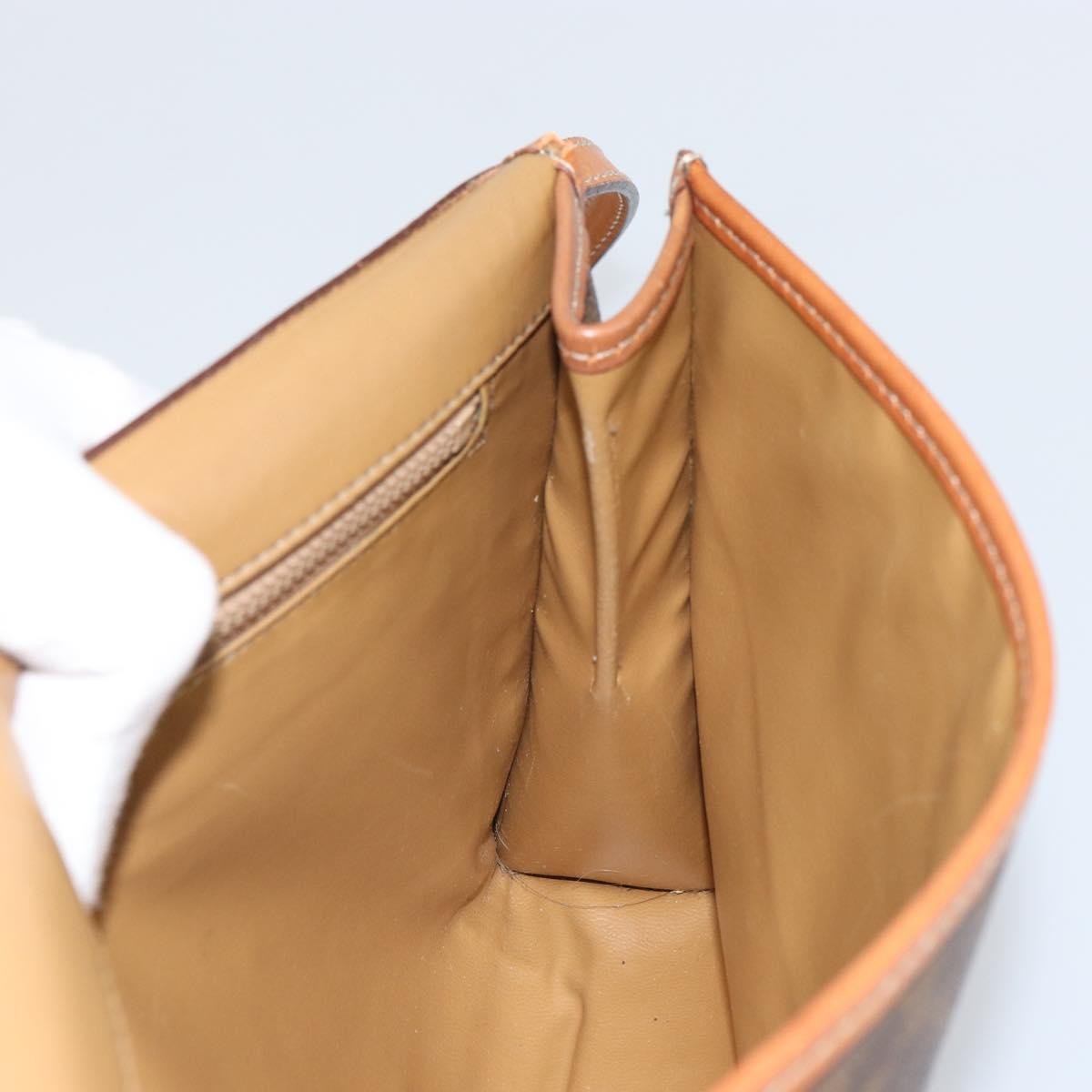 Celine Vintage Macadam Shoulder Bag Canvas And Leather Brown Canvas Shoulder Bag Bag