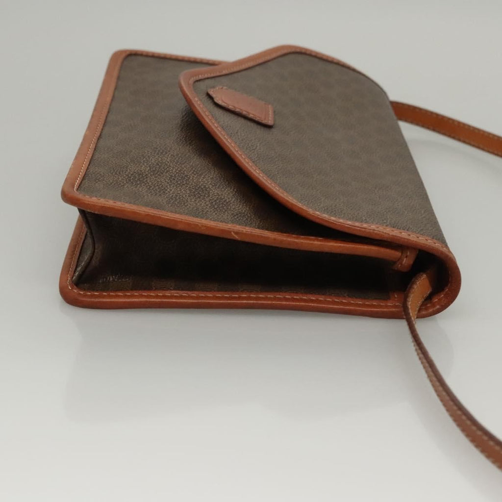 Celine Vintage Macadam Shoulder Bag Canvas And Leather Brown Canvas Shoulder Bag Bag