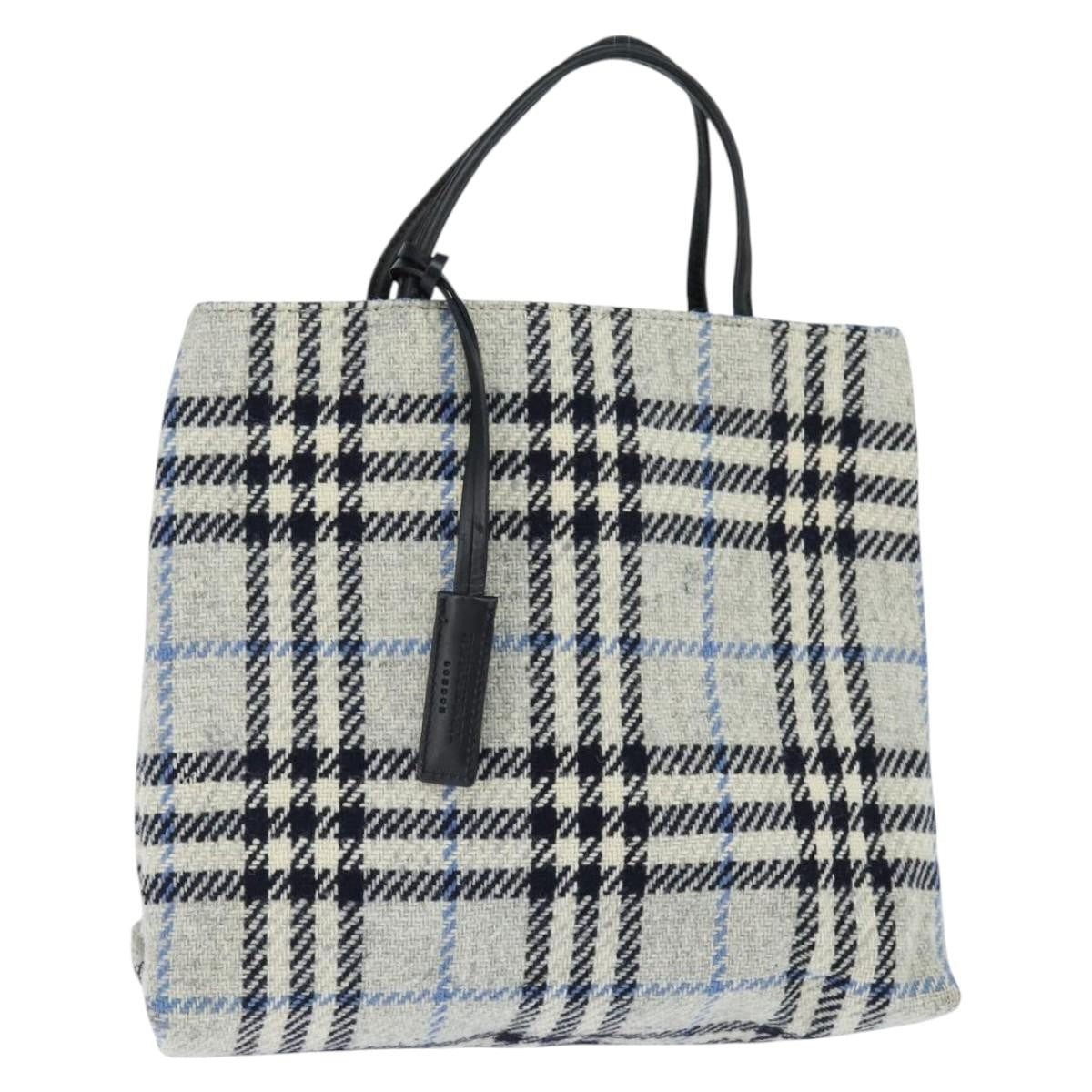 Burberry Nova Check Handbag Tweed Gray Tweed Handbag