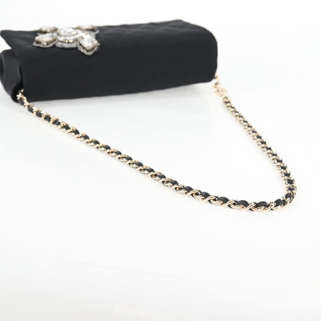 Chanel Chain Flap Shoulder Bag Quilted Nylon Black Nylon Shoulder Bag Bag