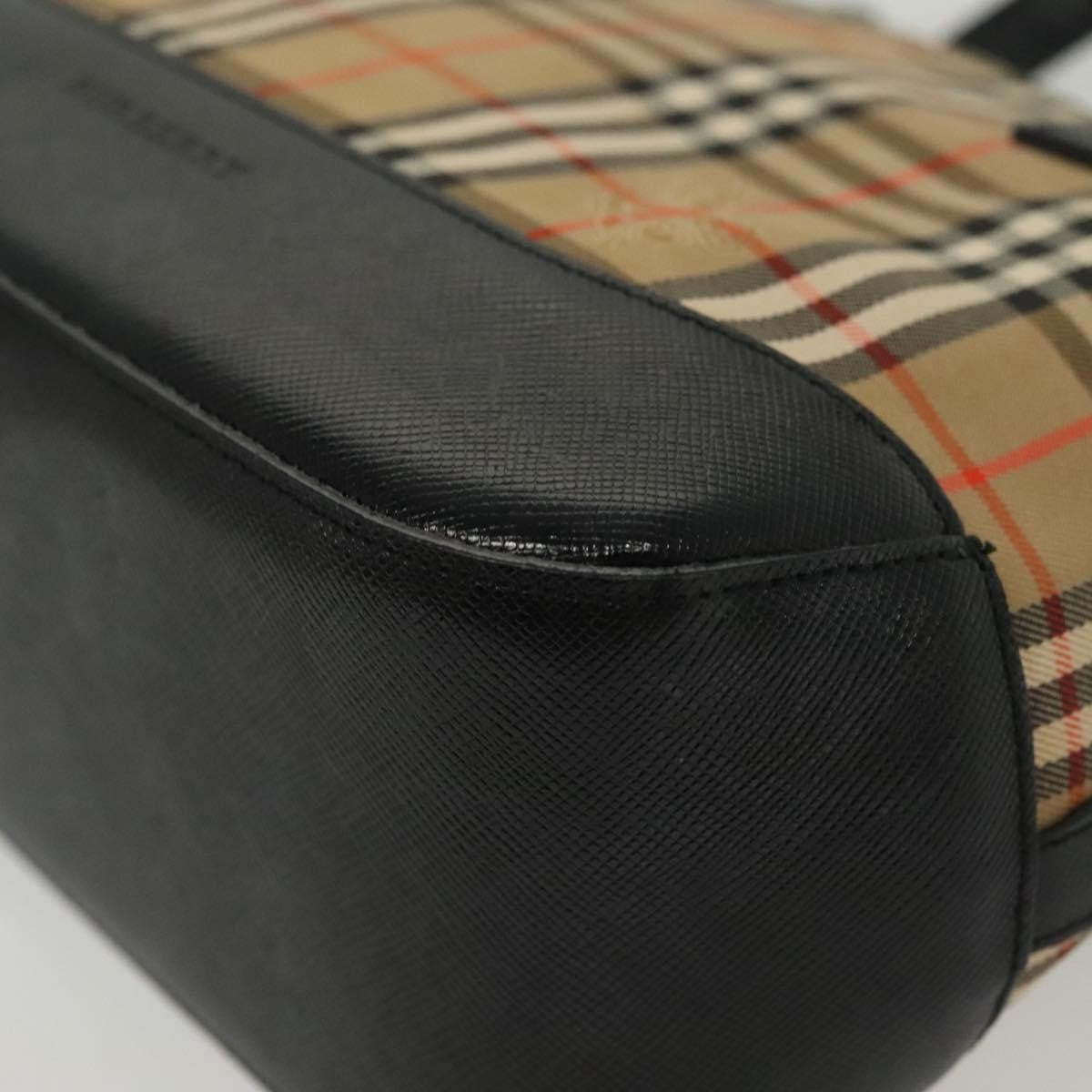 Burberry Nova Handbag Check Pattern Beige Canvas Bag
