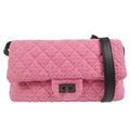 Chanel Easy Reissue Messenger Flap Bag Quilted Tweed Pink Tweed Shoulder Bag Bag