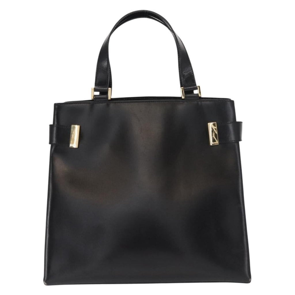 Gucci Vintage Handbag Leather Black Leather Handbag (Pre-Owned)