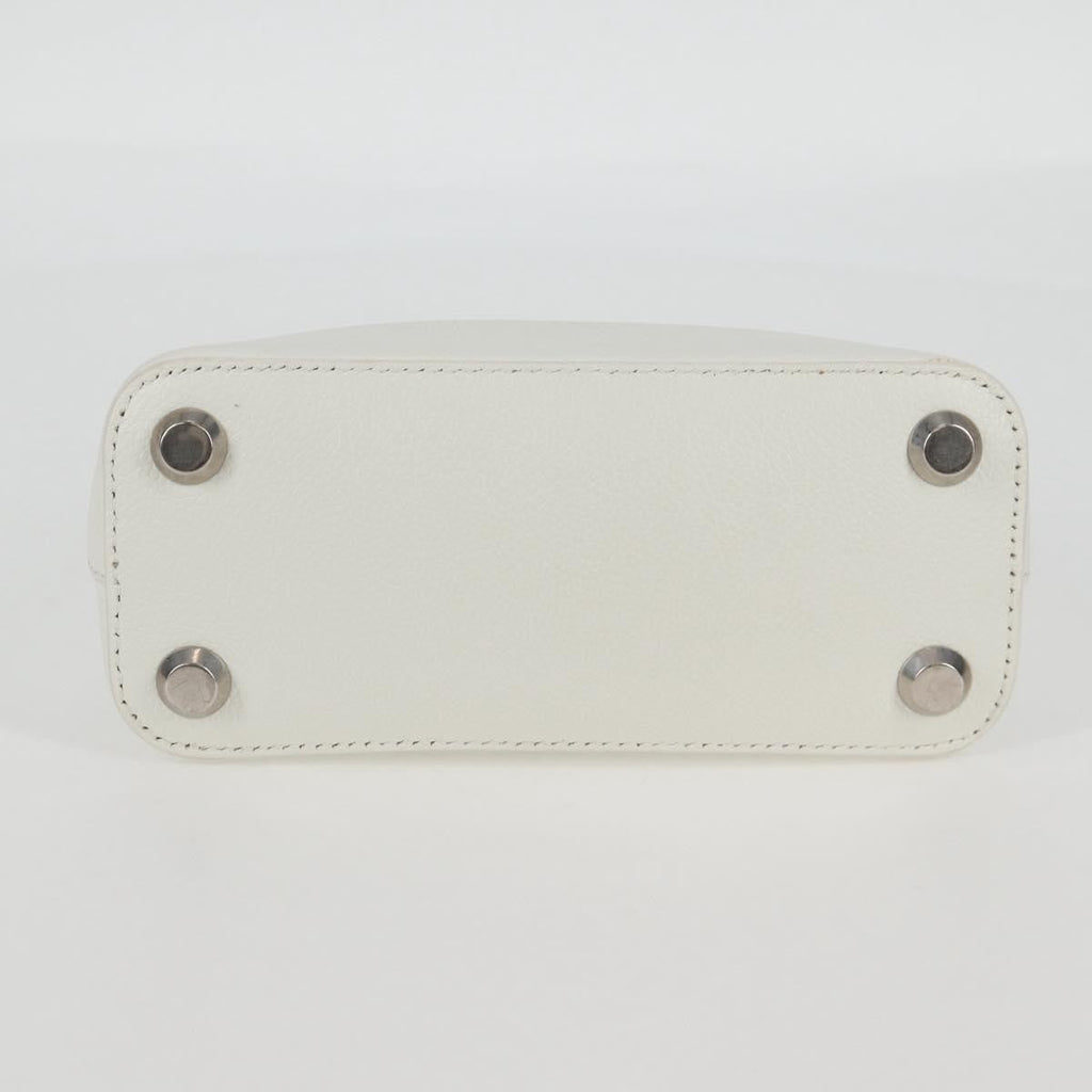 Balenciaga Logo Ville Bag Leather White Leather Hand