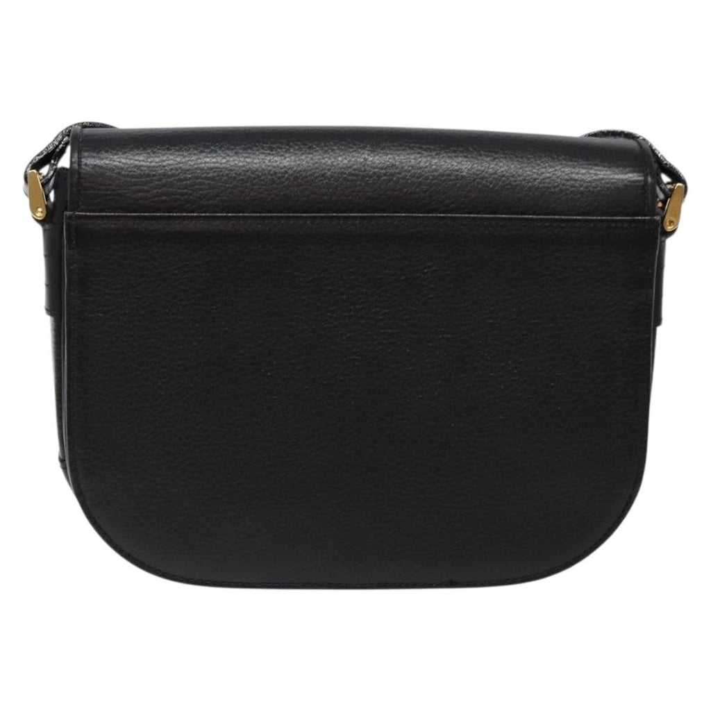 Burberry Flap Shoulder Bag Leather Black Leather Shoulder Bag