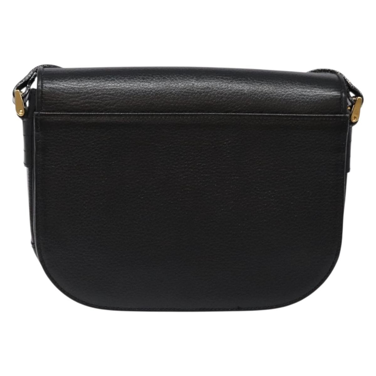 Burberry Flap Shoulder Bag Leather Black Leather Shoulder Bag