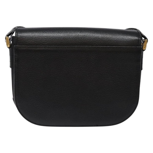 Burberry Flap Shoulder Bag Leather Black Leather Shoulder Bag