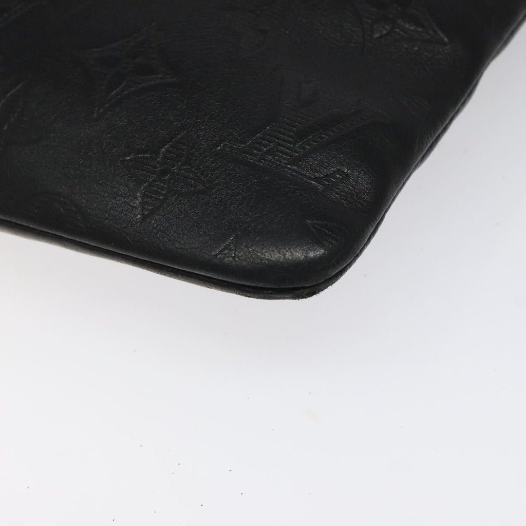 Louis Vuitton Discovery Pochette Monogram Shadow Leather Black Leather Bag