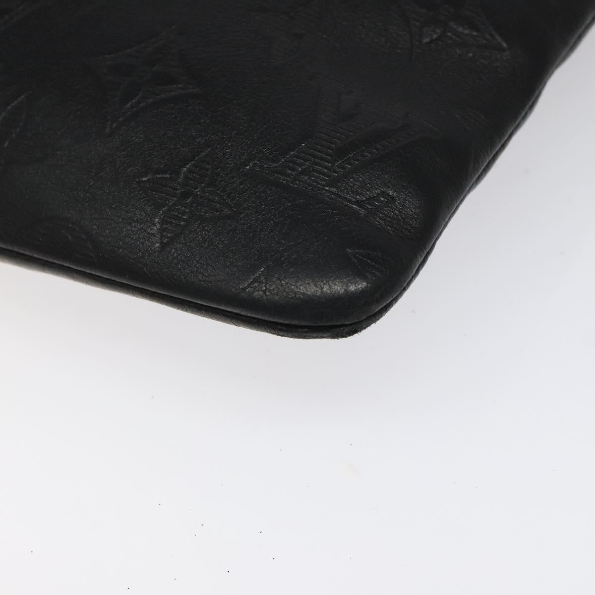 Louis Vuitton Discovery Pochette Monogram Shadow Leather Black Leather Bag
