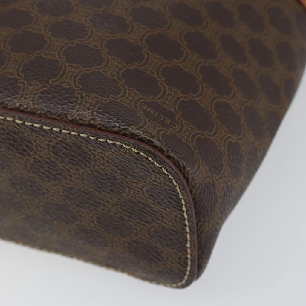 Celine Macadam Vanity Bag Canvas Brown Canvas Handbag