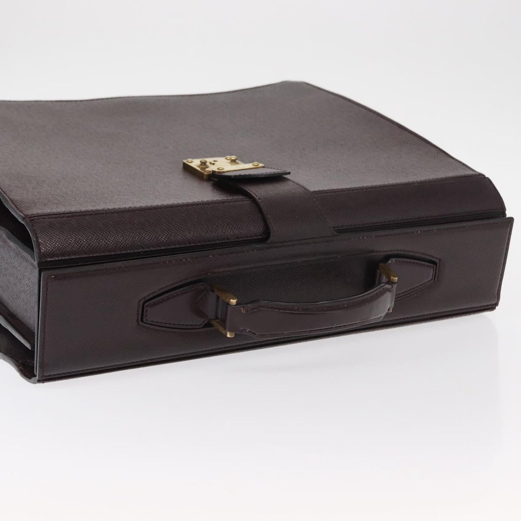 Louis Vuitton Pilot Briefcase Taiga Leather Brown Leather Briefcase Bag
