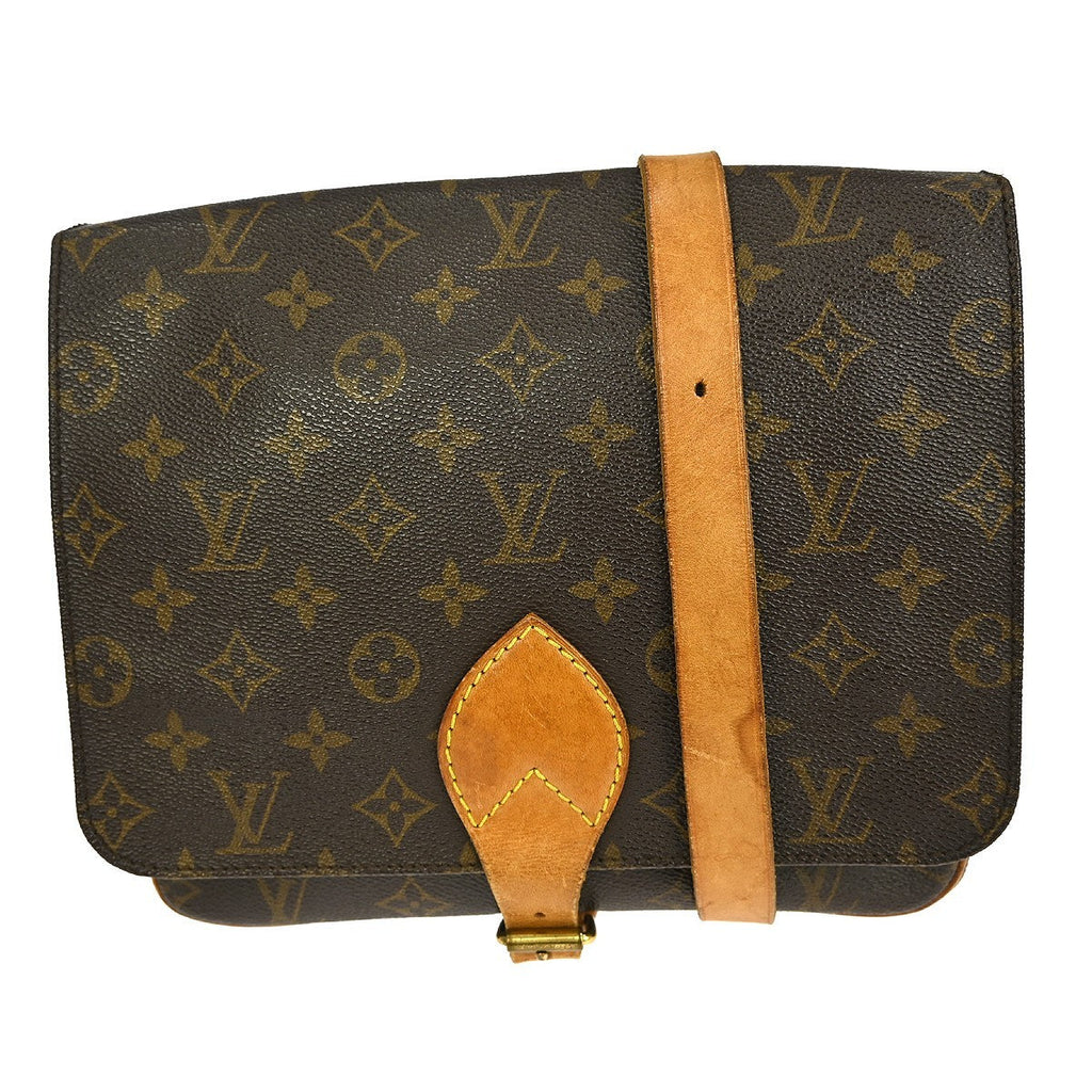 Louis Vuitton Cartouchiere Handbag Monogram Canvas Brown Canvas Shoulder Bag
