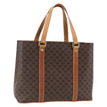 Celine Vintage Macadam Handbag Canvas And Leather Brown Canvas Handbag
