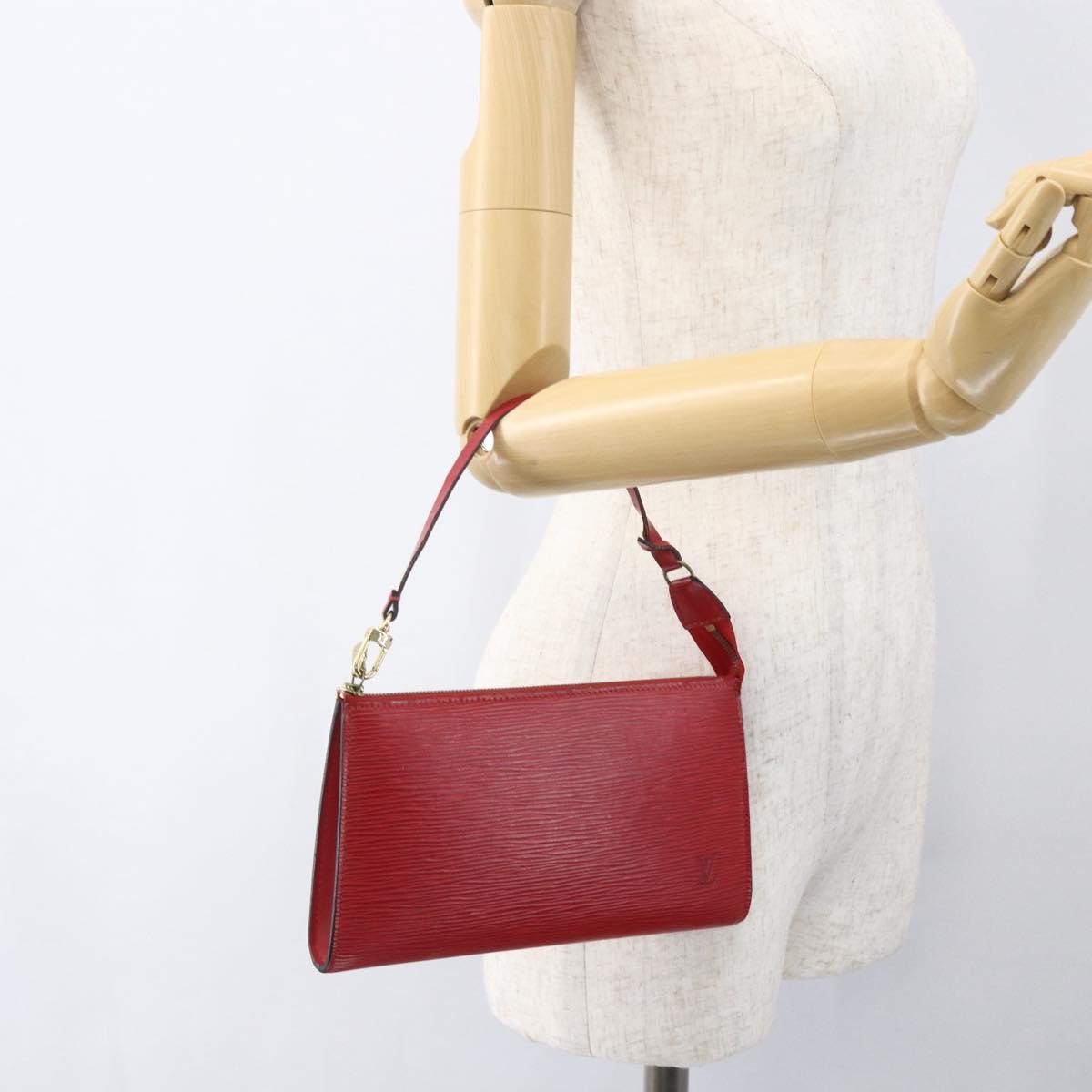 Louis Vuitton Pochette Accessoires Epi Leather Red Leather Clutche & Pouche Bag