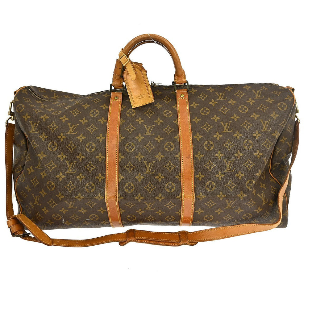 Louis Vuitton Keepall Bandouliere Bag Monogram Canvas Brown Canvas Travel Bag