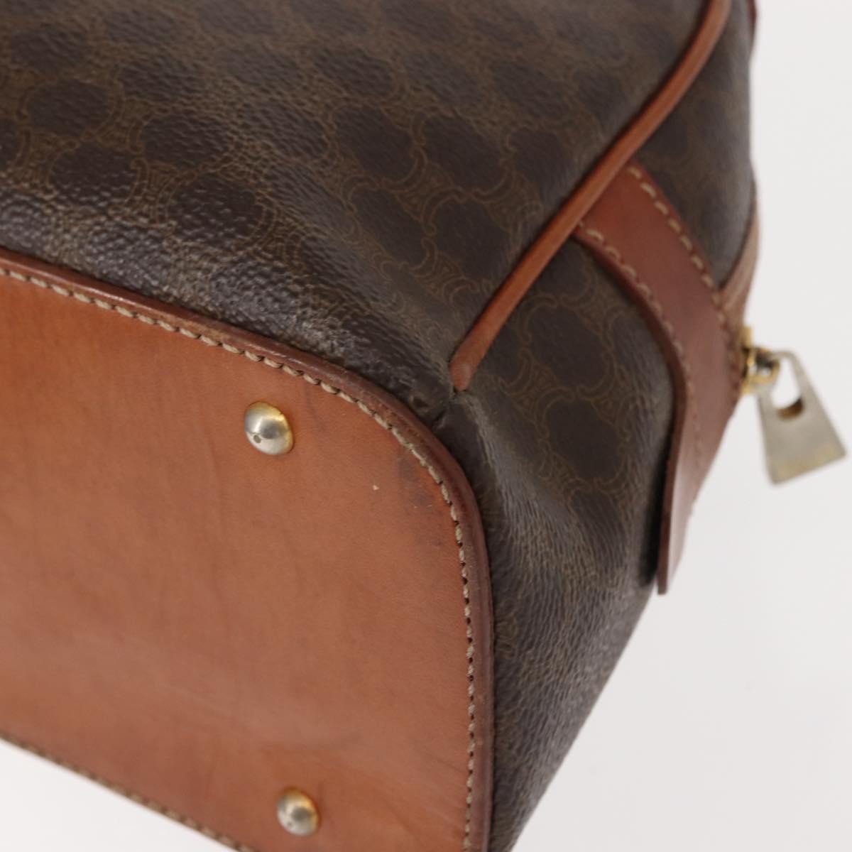 Celine Vintage Macadam Handbag Canvas And Leather Brown Canvas Handbag