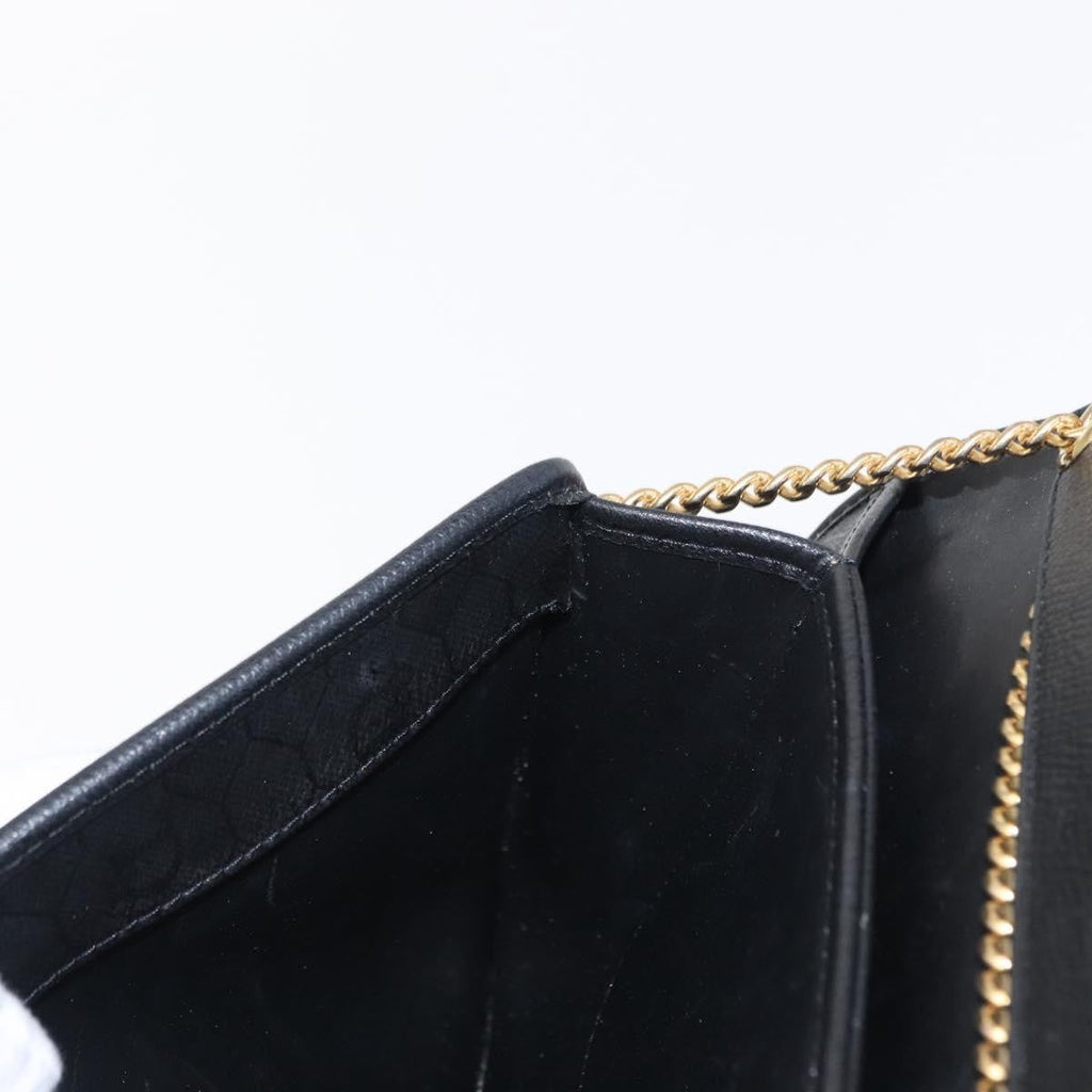 Christian Dior Vintage Shoulder Bag Leather Black Leather Shoulder Bag Bag (Pre-Owned)