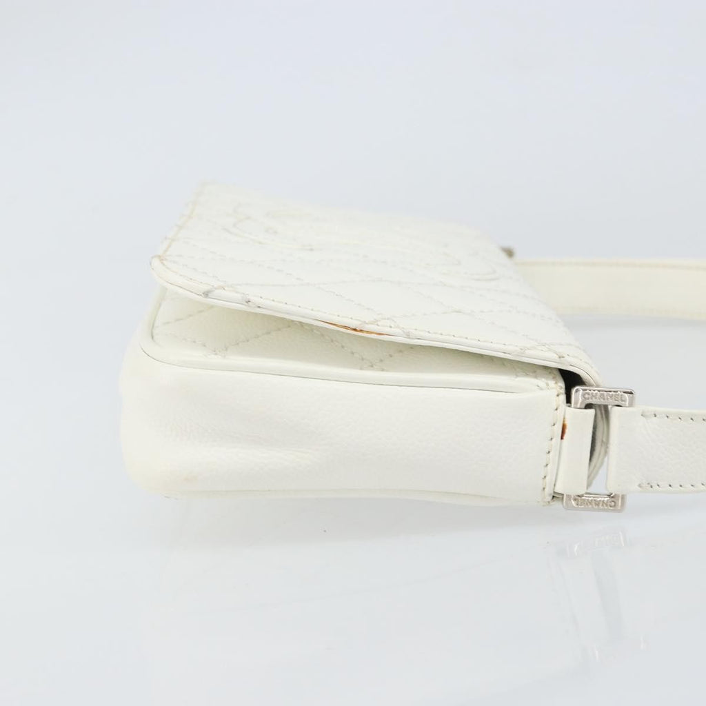 Chanel Vintage Timeless Cc Adjustable Shoulder Bag Quilted Calfskin White Leather Shoulder Bag Bag