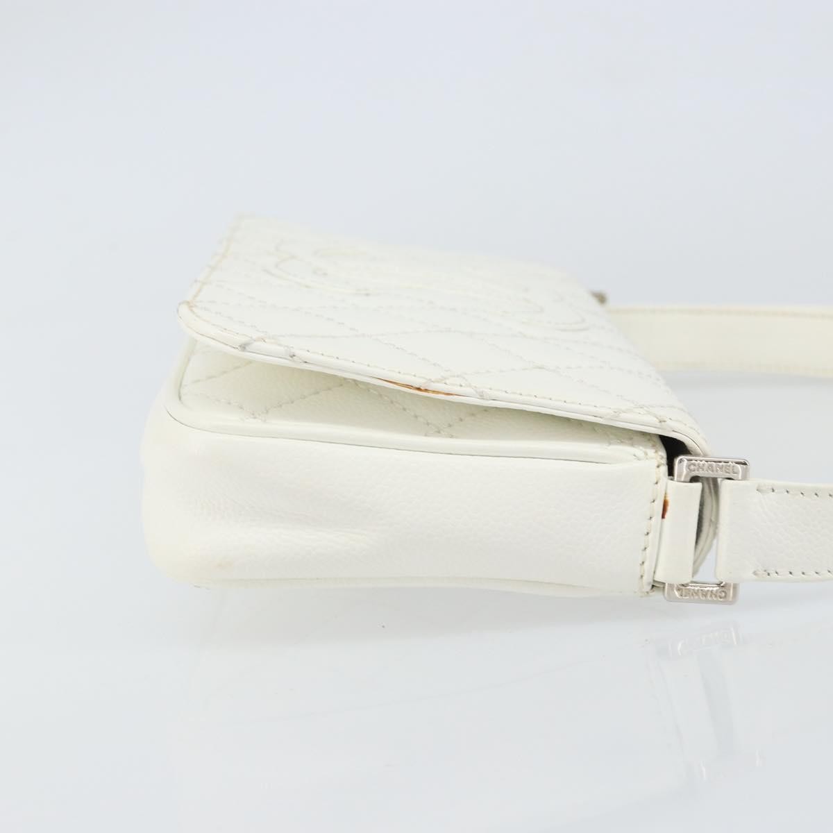 Chanel Vintage Timeless Cc Adjustable Shoulder Bag Quilted Calfskin White Leather Shoulder Bag Bag