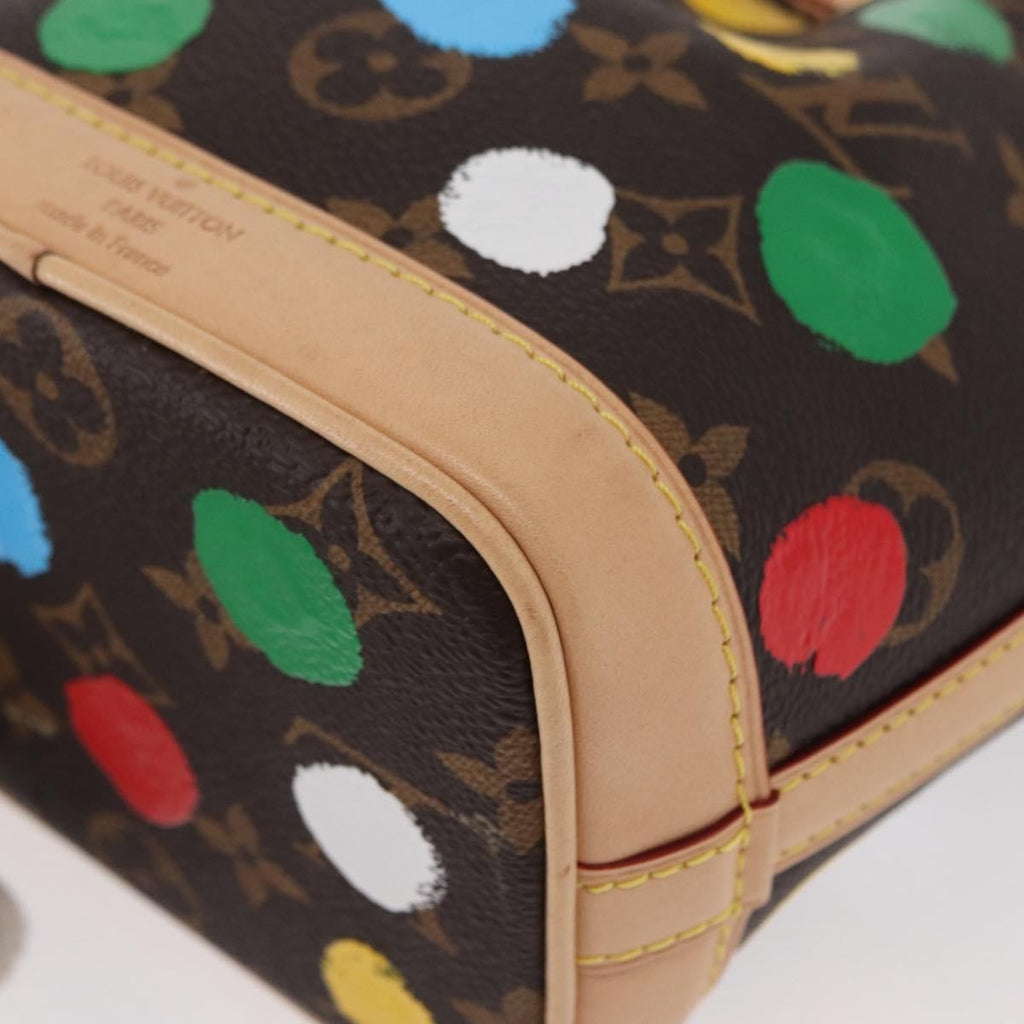 Louis Vuitton Noe Handbag Yayoi Kusama Painted Dots Monogram Canvas Brown Canvas Handbag