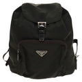 Prada Front Pocket Buckle Backpack Nylon Khaki Nylon Backpack Bag