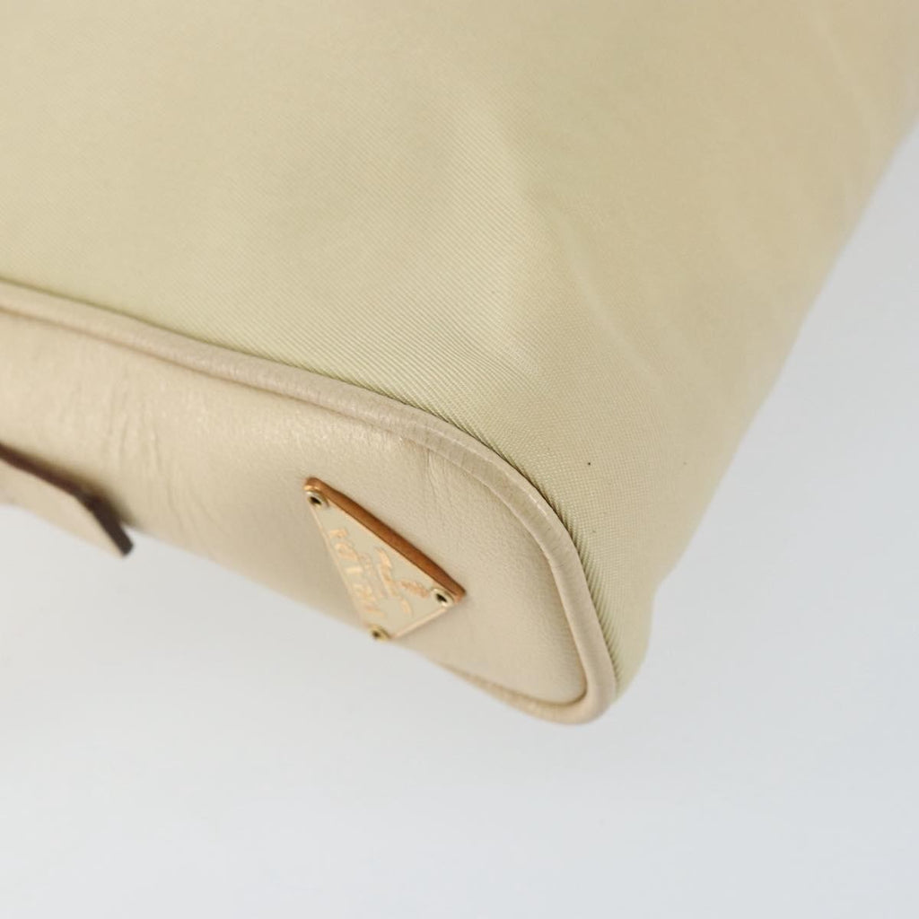 Prada Vintage Handbag Tessuto Beige Nylon Handbag