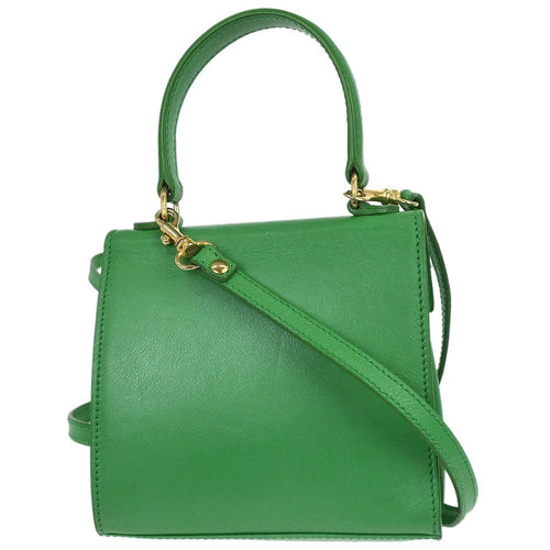 Celine Handbag Leather Green Leather Handbag