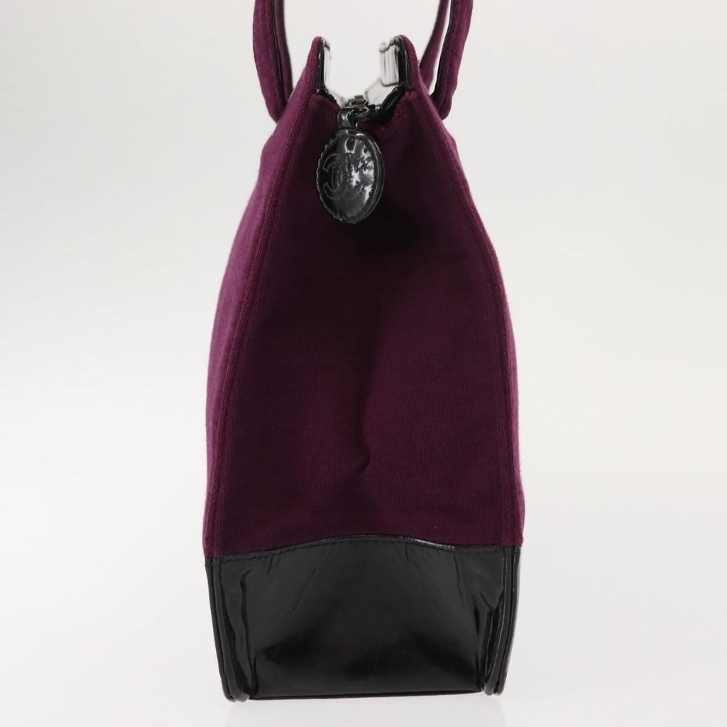 Chanel Vintage Logo Tote Cotton Purple Cotton Tote Bag Bag
