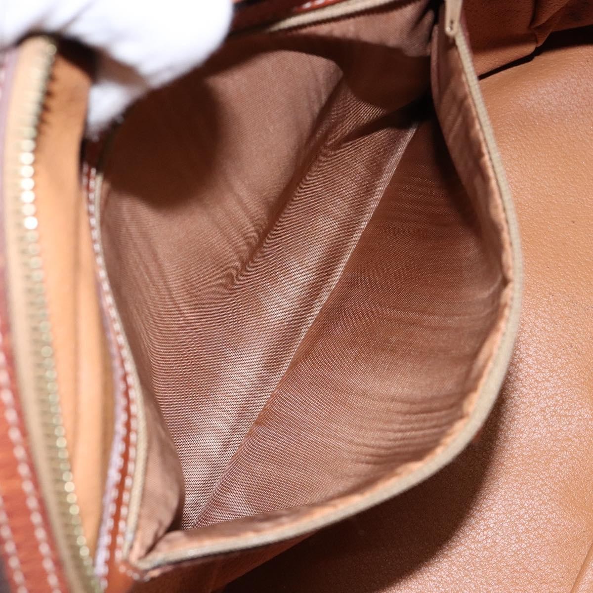 Celine Macadam Handbag Macadam With Leather Brown Canvas Handbag