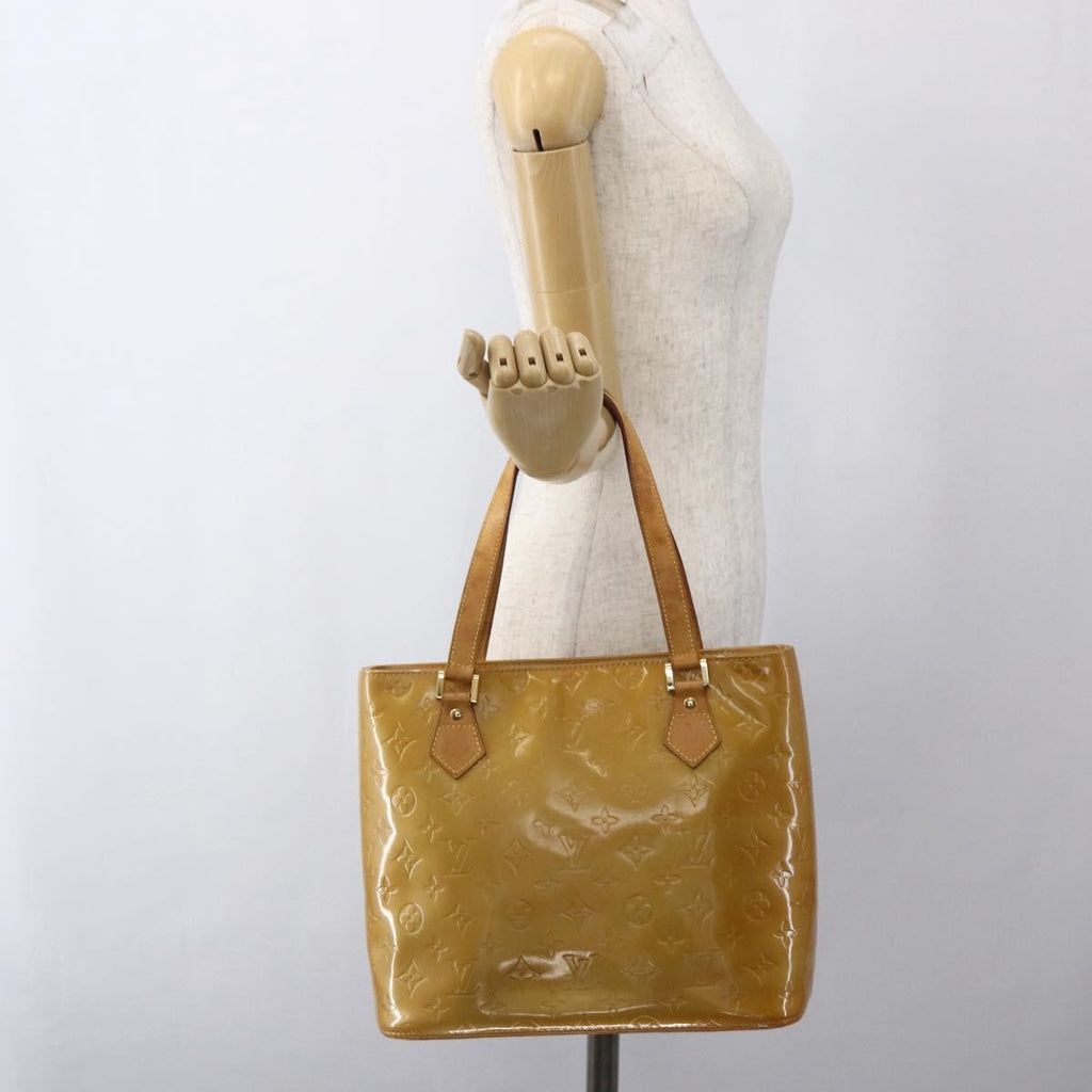 Louis Vuitton Houston Handbag Monogram Vernis Beige Patent_Leather Tote Bag