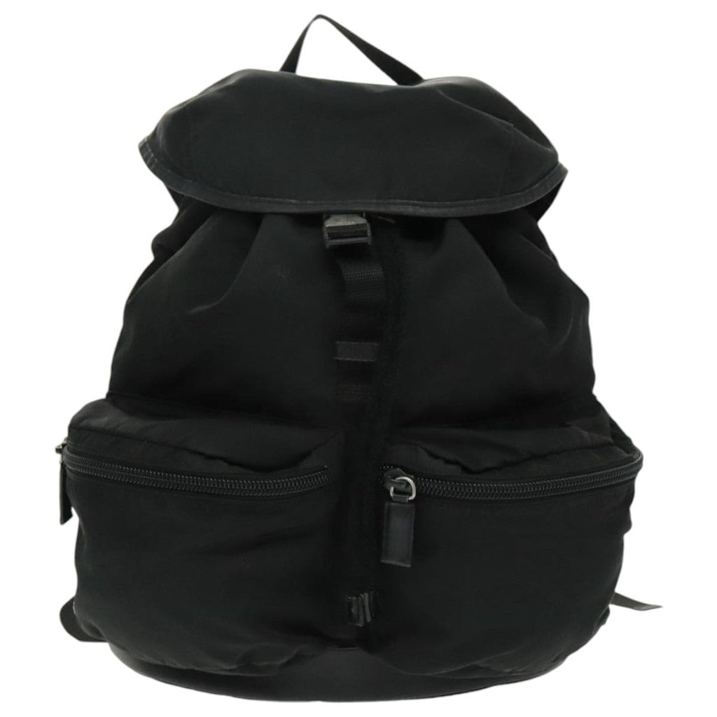 Prada Double Front Pocket Backpack Tessuto Black Nylon Backpack Bag