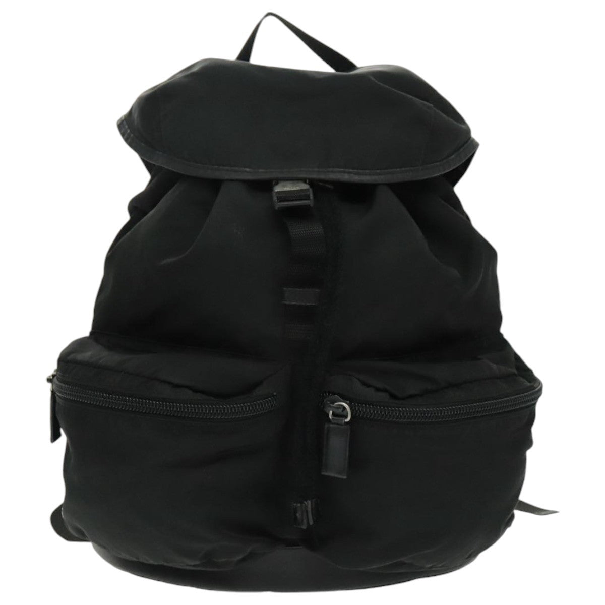 Prada Double Front Pocket Backpack Tessuto Black Nylon Backpack Bag
