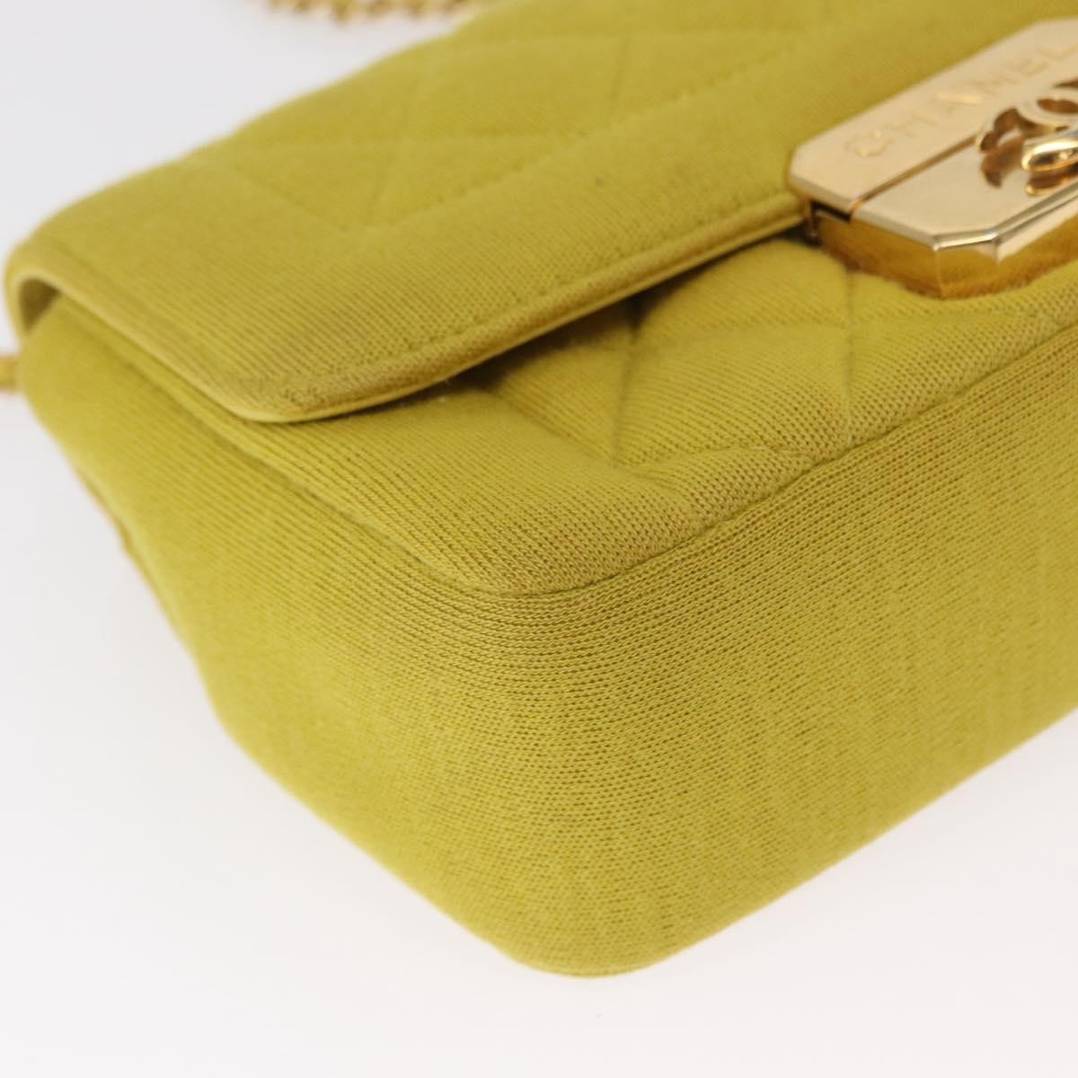 Chanel Chic With Me Flap Bag Quilted Jersey Yellow Cotton Shoulder Bag Bag