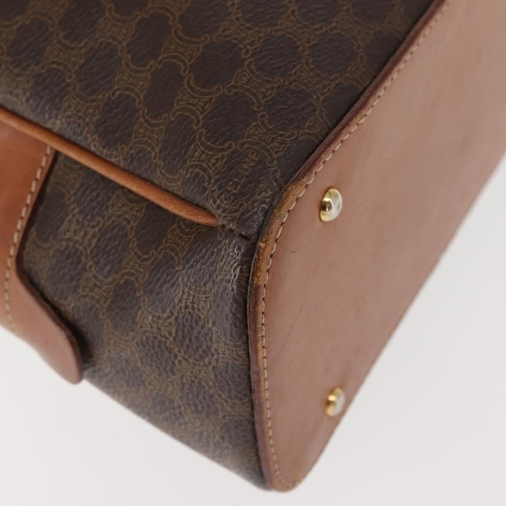 Celine Vintage Macadam Handbag Canvas And Leather Brown Canvas Handbag