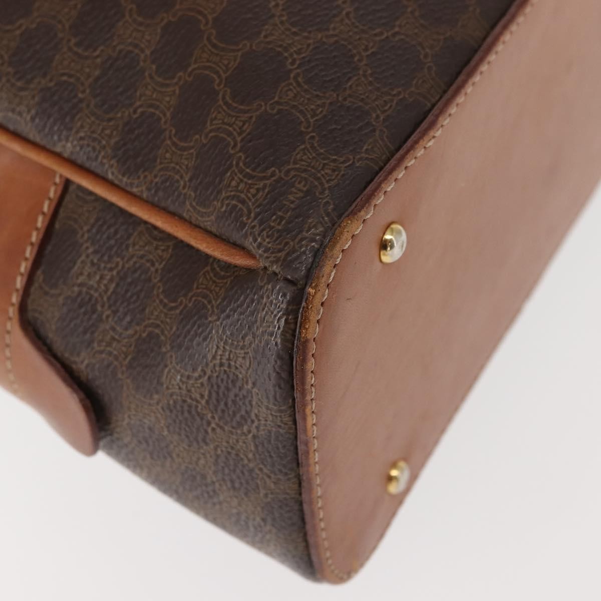 Celine Vintage Macadam Handbag Canvas And Leather Brown Canvas Handbag