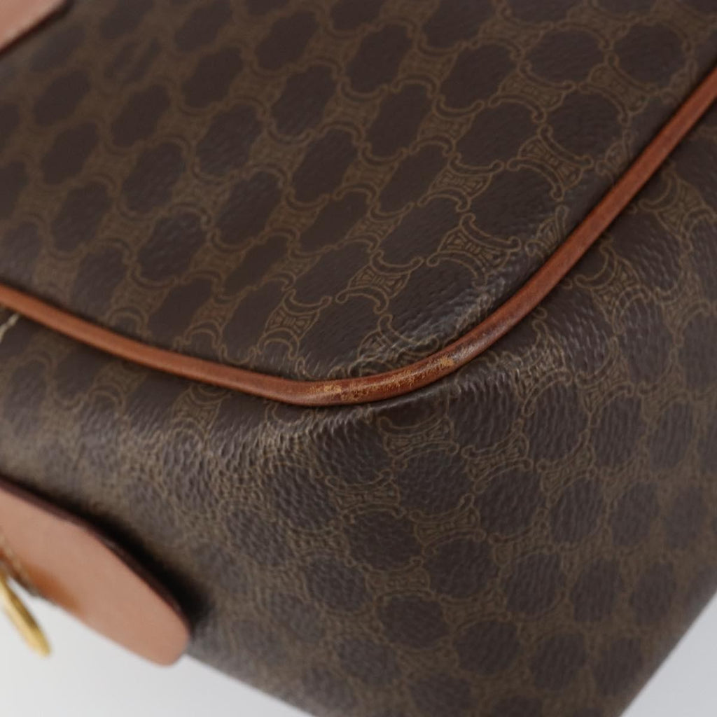Celine Macadam Handbag Macadam With Leather Brown Canvas Handbag