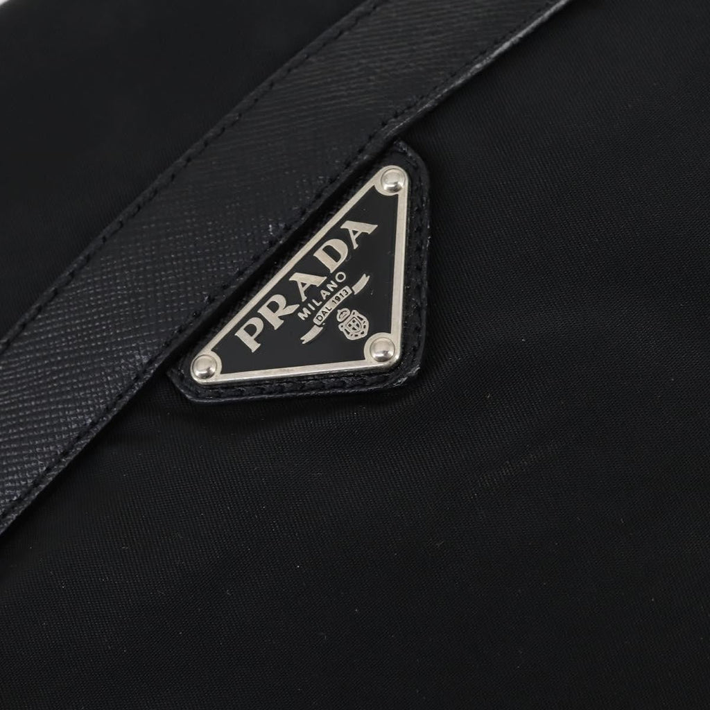 Prada Double Pocket Shoulder Bag Tessuto Black Nylon Shoulder Bag Bag